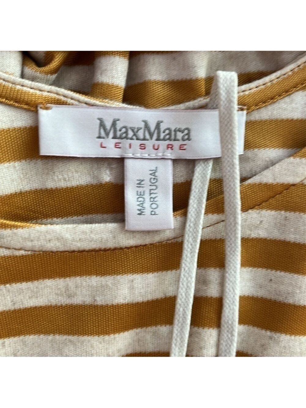 MaxMara Leisure Cina Striped Sleeveless Jersey Maxi Dress in Ochre / Mustard - Picture 12 of 15